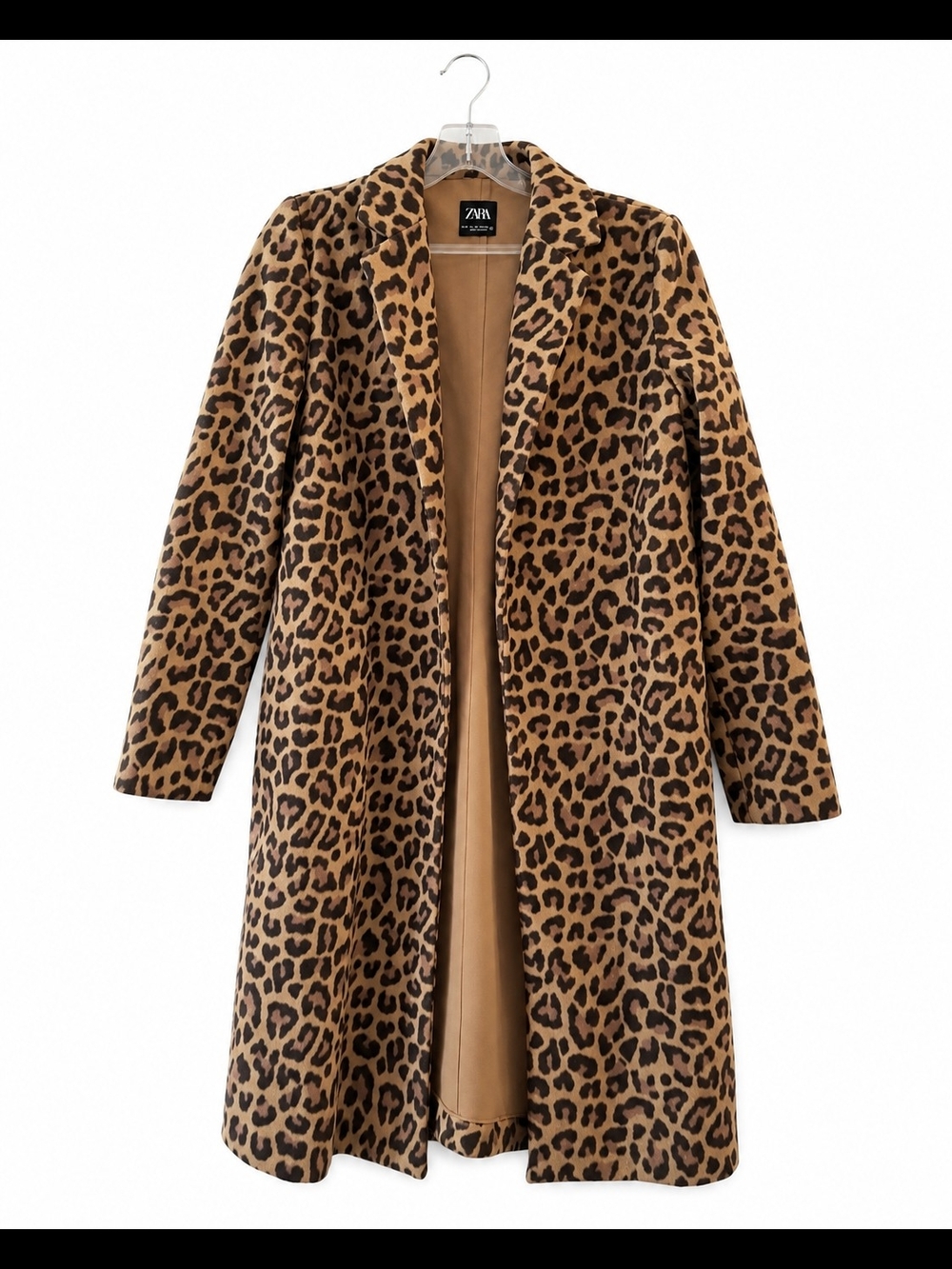 Zara Leopard Print Duster Coat - Brown/Black - Picture 3 of 6